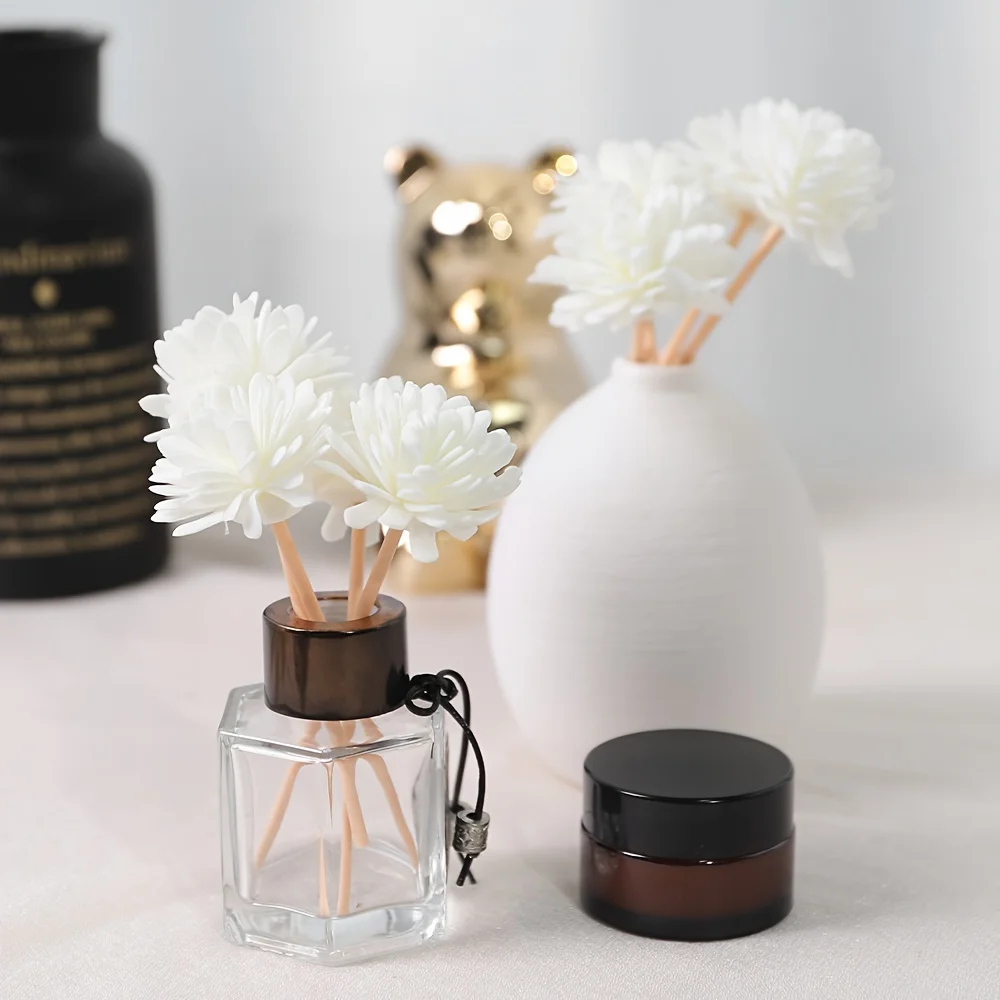 10개 아로마 디퓨징 스틱과 화이트 폼 플라워 조합,  - Aromatherapy Diffuser 리뷰 및 가격