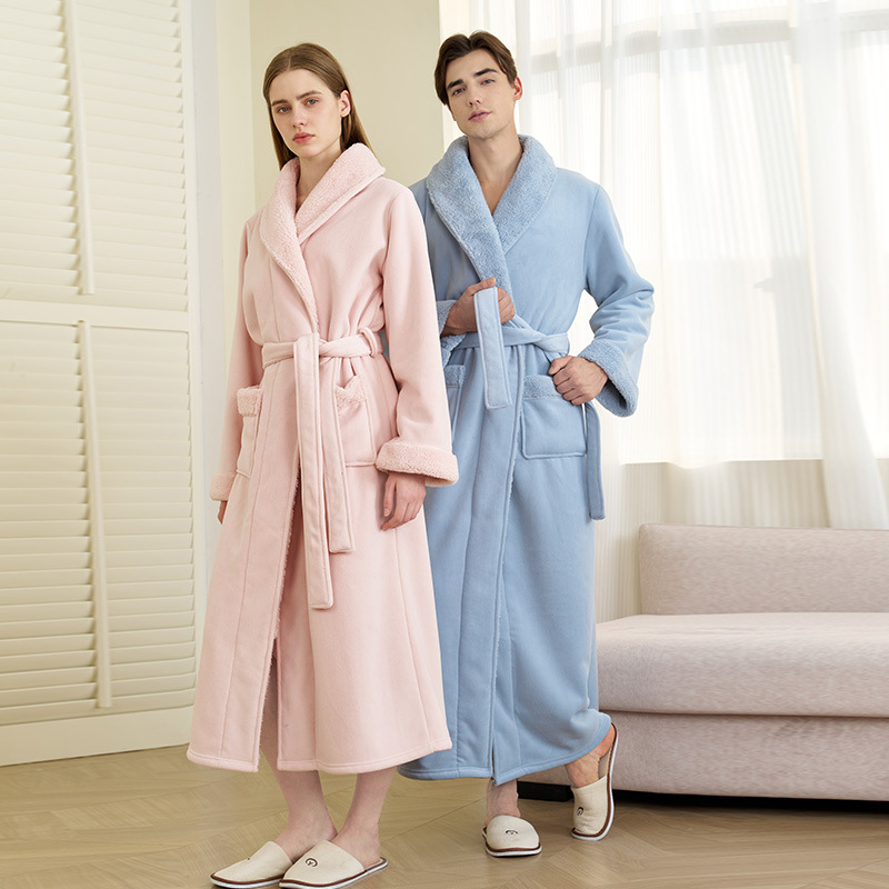 커플용 목욕 가운 남성용 겨울 목욕 타월 스타일 파자마 - Bathrobe 리뷰 및 가격